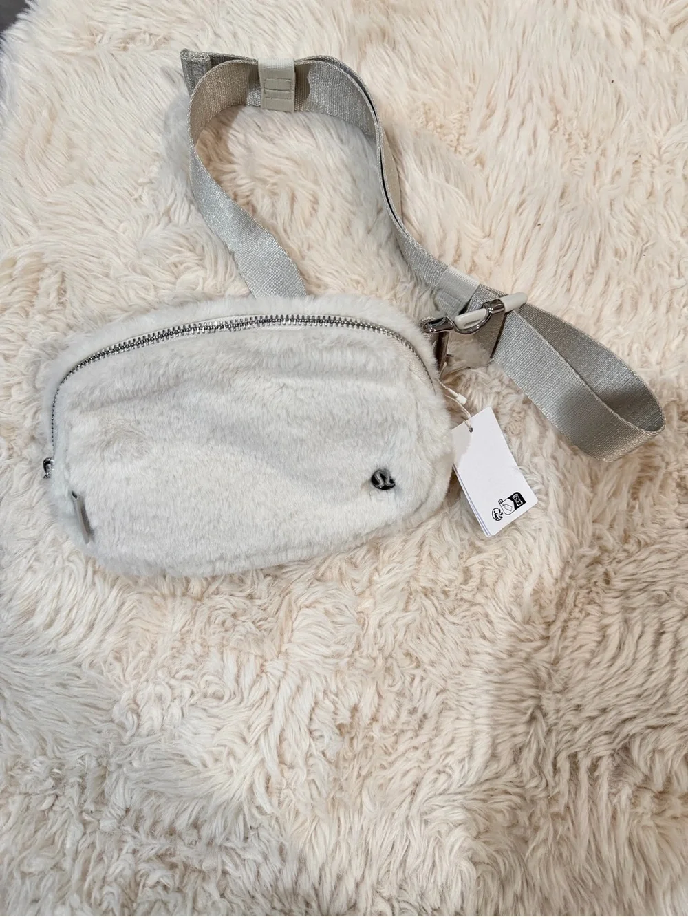 lululemon athletica Cream Fuzzy Crossbody Belt Bag